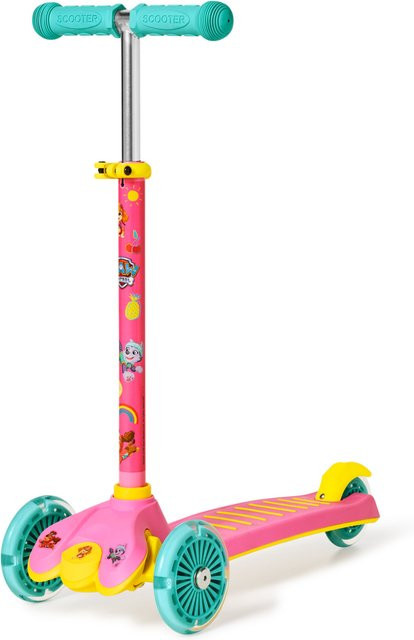LUPILU Paw Patrol Tri Scooter mit LED Rollen, höhenverstellbar, Rosa - Bild 1