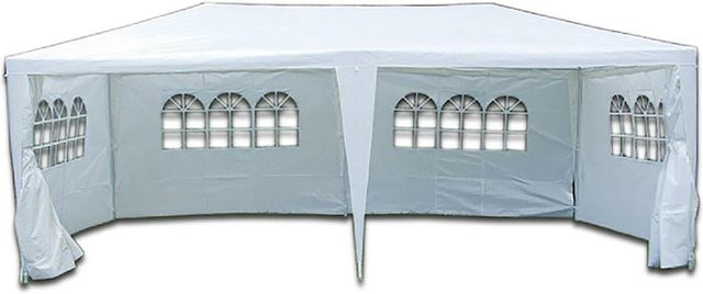 VCM Pavillon weiß mit Seitenteilen und PE-Plane, B/H/L: 600 x 197 x 300 cm - Bild 1