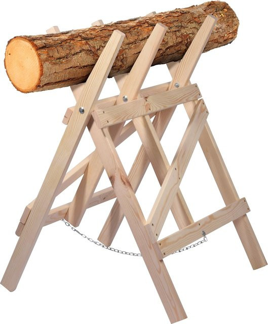 dobar Sägebock aus Massivholz in Naturstein-Optik, Braun, B/T/H: 94,0 x 64,0 x 52,0 cm - Bild 1