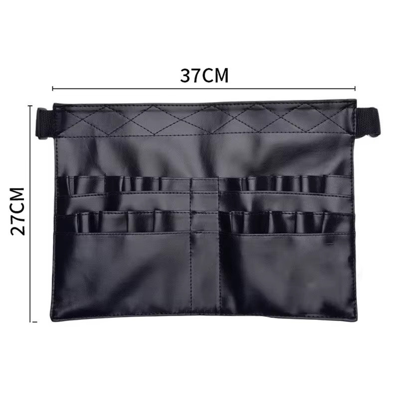 Schwarze Make-up-Pinseltasche aus PU-Leder, glänzend - Bild 3