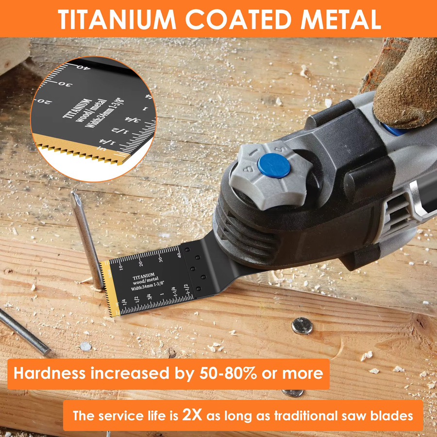 Toorise Multitool Oszillierende Sägeblatt Set aus Titan Bimetall für Holz und PVC, 8 oder 24 Stück - Bild 5