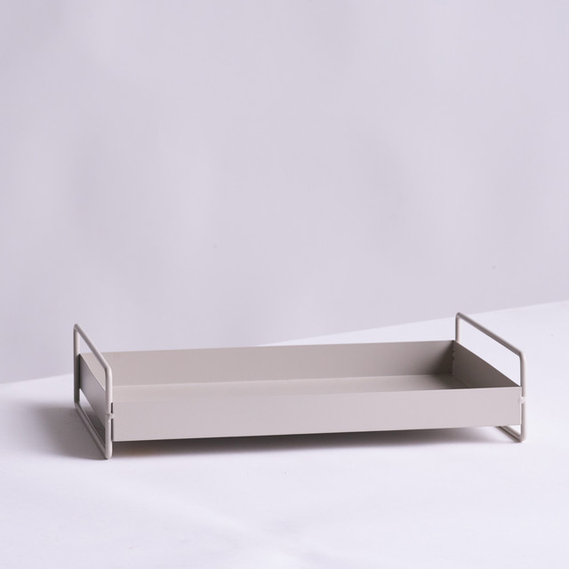 Blume2000 Metall Tablett Grau, B/T/H: 21,5 x 21,5 x 7,0 cm - Bild 1