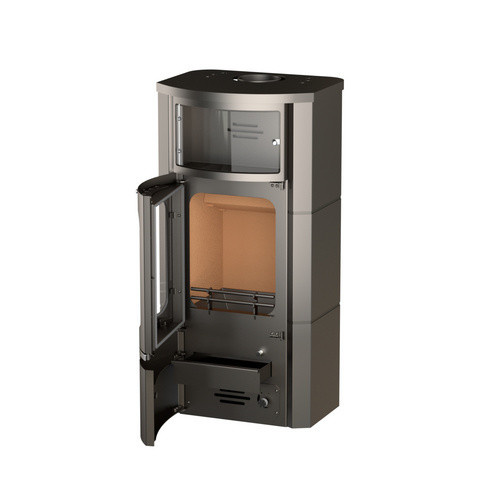 THERMIA Kaminofen Prestige aus Stahl in Grau mit 7 kW Leistung - Bild 3