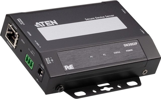 ATEN Altusen SN3002P Secure Device Server mit 2 RS-232 Anschlüssen und 100Mb LAN in Schwarz - Bild 1