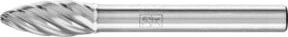PFERD Hochleistungsfrässtift INOX Flamme B für Edelstahl, Hartmetall, Silber, Kopf-Ø: 8 mm, Länge: 20 mm, Schaft-Ø: 6 mm - Bild 1
