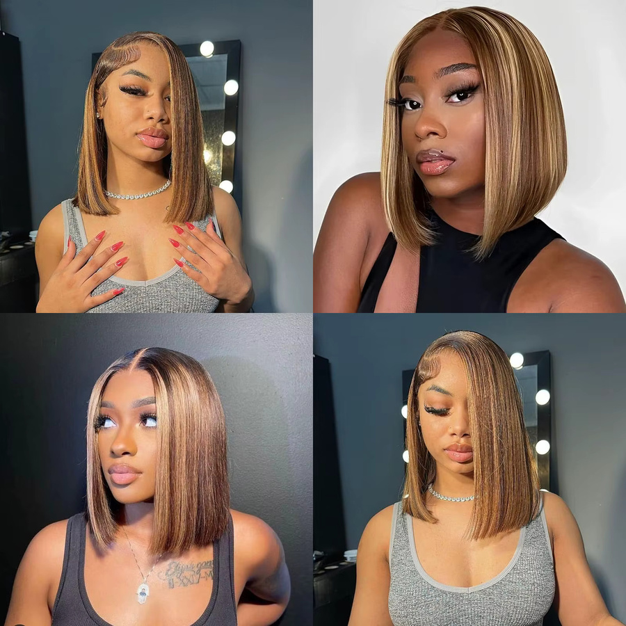 Dula A Hair Bob Perücke Ombre 4/27, Echthaar, Damen - Bild 5