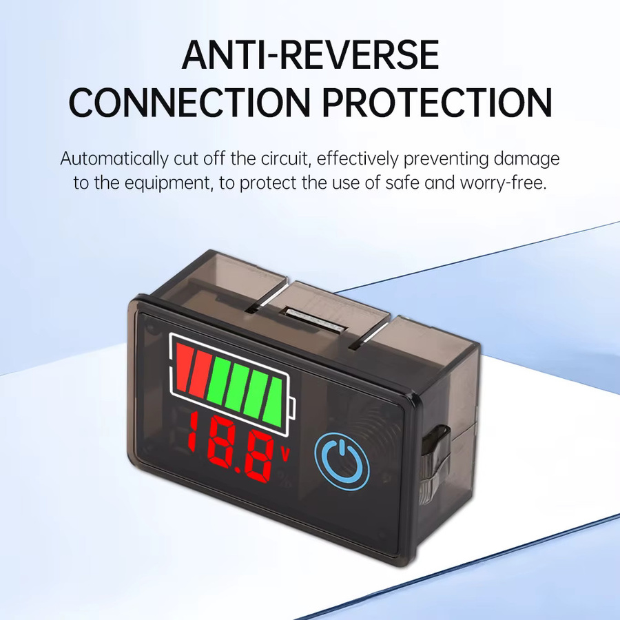 Voktta Digitalspannungsanzeige für Säure- und Lithiumbatterien mit Touch-Schalter, Universal Kapazitätsmesser und Tester für 8-100V - Bild 3