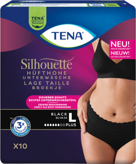 TENA Silhouette Pants Plus Black, Größe L, 10 Stück - Bild 1
