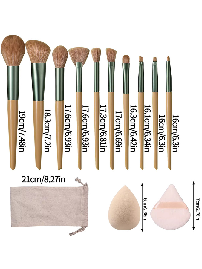 KOSSHOW Make-up-Pinsel-Set mit Schwamm und Aufbewahrungstasche, Unisex - Bild 2