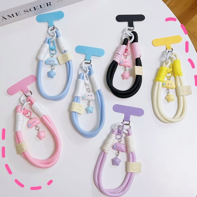 Korea Cute Cloud Handy-Lanyard in Blau, verstellbare Handschlaufe als universelles Anti-Verlust-Seil mit Clip-On für dein iPhone 17 Pro Max - Bild 1