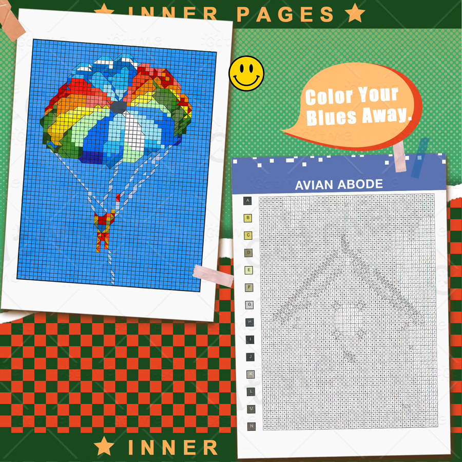 Quest Color Malbuch für Erwachsene mit 24 Blättern: Tiere, Pflanzen, Dinge und Landschaftskunstwerke nach Buchstaben in Multicolour - Bild 3