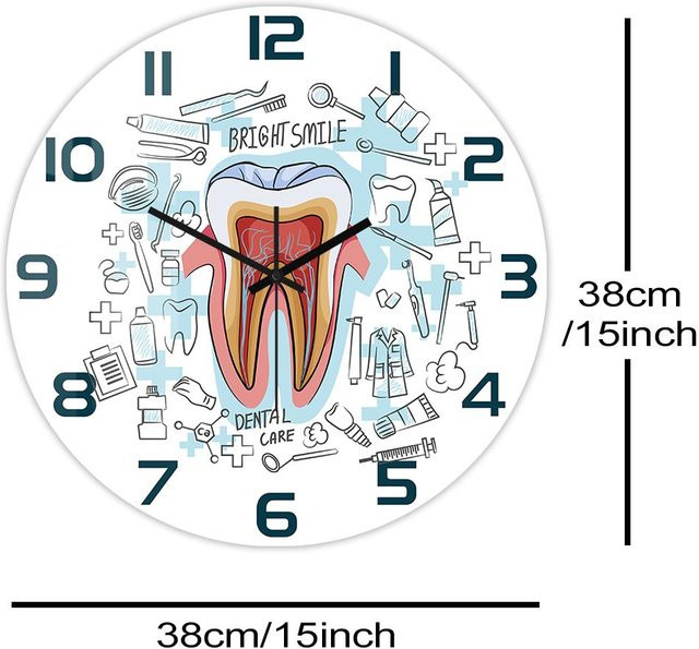 JINGYUE Pet Moderne Dekorative Wanduhr für die Zahnarztpraxis aus Acryl in Weiß, Durchmesser: 30 cm - Bild 1