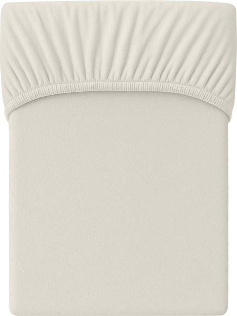 Hornisch HeimTex Spannbetttuch aus Feinbiber in Beige - Bild 1