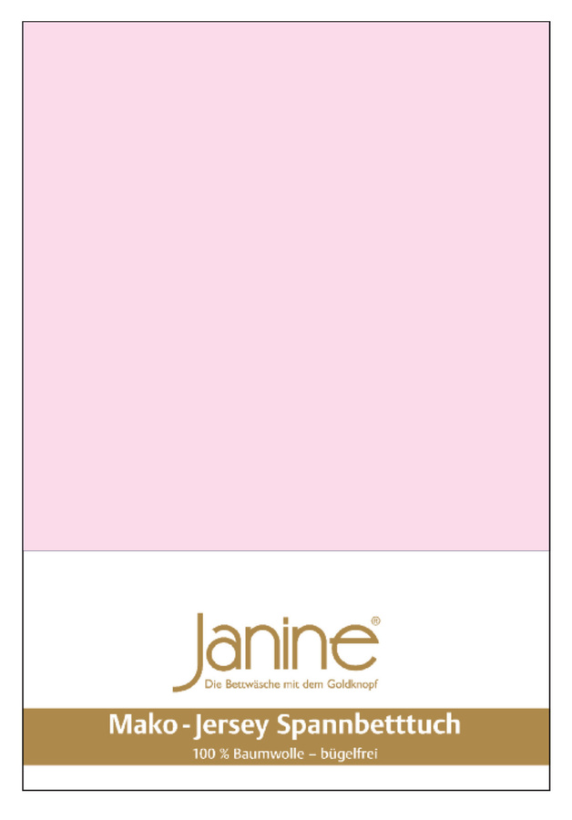 Janine Mako Jersey Spannbetttuch Bettlaken aus Baumwolle, Farbe: Zartrosa - Bild 1