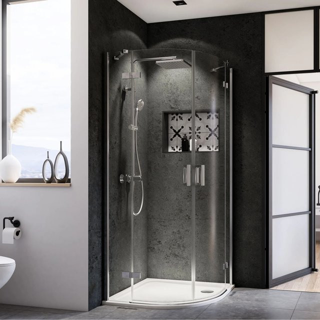 Breuer Runddusche Radius 55 Panorama Klarglas Chrom B/B/H: 90 x 90 x 200 cm - Bild 1