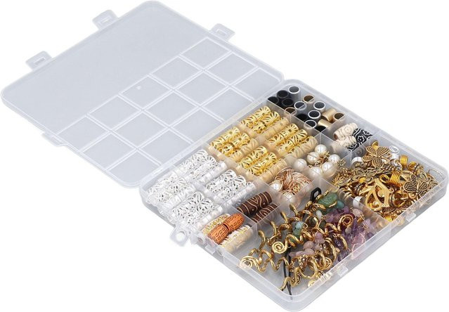 Koogeelife Kristall Strass Dreadlock Zubehör, 146 Stück, Damen, weiß - Bild 1