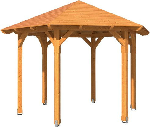 SKANHOLZ Pavillon Colmar 2 aus Douglasie Vollholz, sechseckig, beige, B/T/H: 420 x 364 x 304 cm - Bild 3