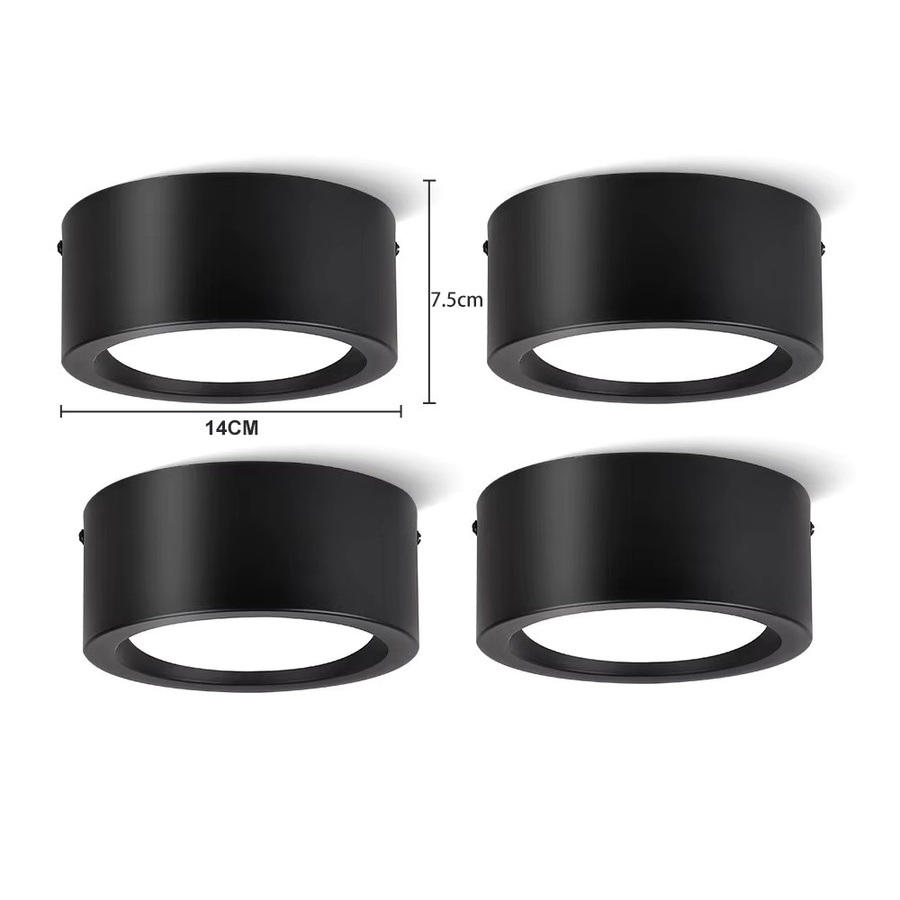 CANMEIJIA LED Downlight Deckenlampe aus Metall in Schwarz, moderne Aufbaustrahler für Küche, Flur und Treppe, 20W - Bild 6
