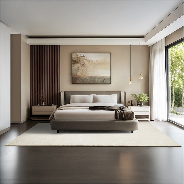 tectake Kurzflorteppich Soft Zone Creme, allergikerfreundlich und rutschfest, B/T/H: 200 x 290 x 1,50 cm - Bild 1