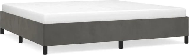vidaXL Bettgestell gepolstert aus Samt in Dunkelgrau B/T/H: 200 x 200 x 35 cm - Bild 1