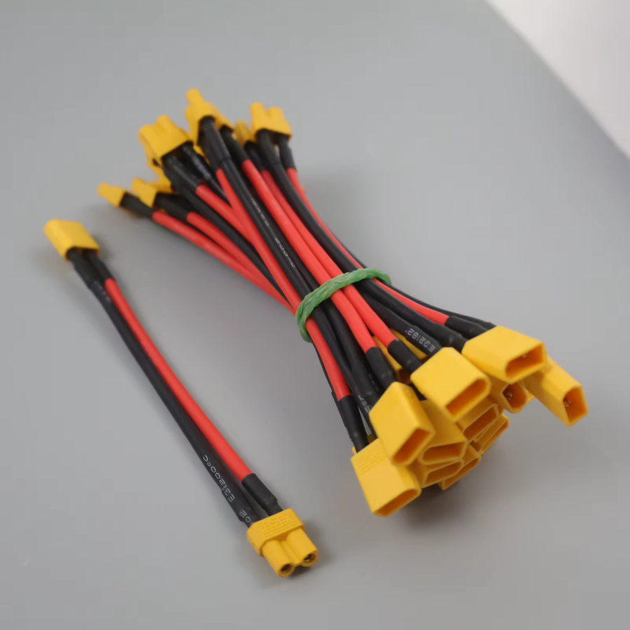 XT30 zu XT30 Steckverbinder Adapter Set mit 14AWG Silikonkabel in Gelb für RC FPV Quadcopter und CineLog35 Drohnen - Bild 3