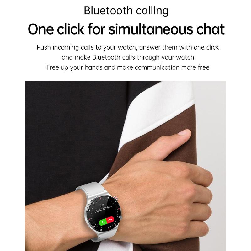 LIGE Smartwatch, Bluetooth, Lederarmband, Schwarz, Herren - Bild 13