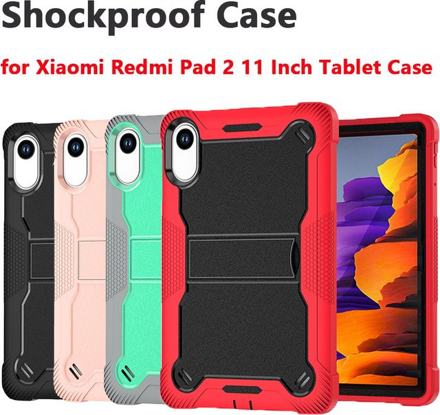 Stoßfeste Schutzhülle für Xiaomi Redmi Pad 2 11 Zoll 2025 mit Ständer in Schwarz - Bild 1