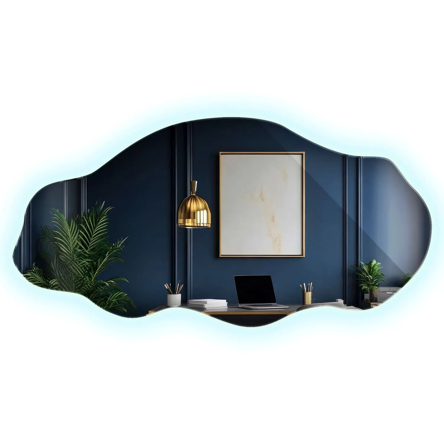 Wallfluent Beleuchteter Spiegel in organischer Form mit LED-Licht für Badezimmer und Ankleidezimmer, B: 50 cm, H: 100 cm - Bild 2