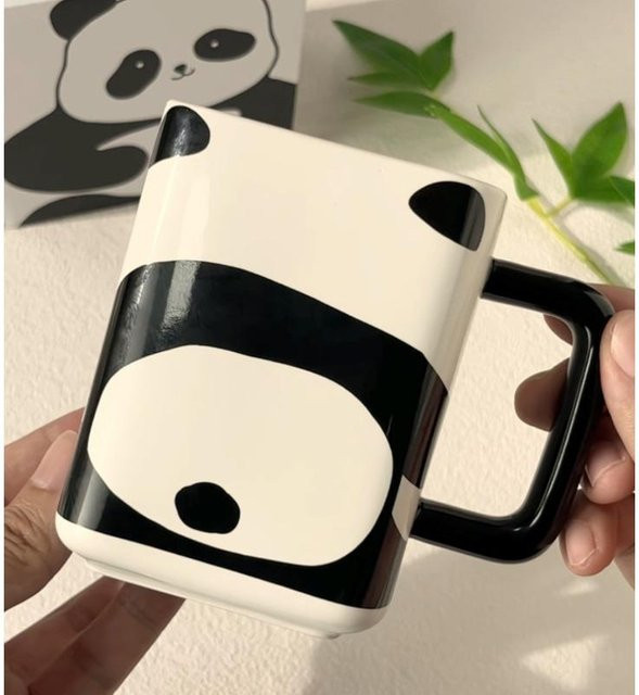 Keramiktasse Chengdu Panda Souvenir in Grau, 400 ml - Bild 1