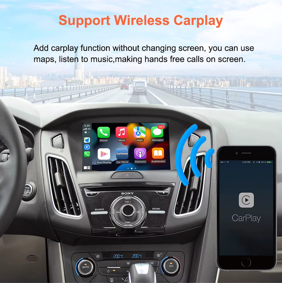 Bonroad Wireless Carplay und Android Auto Modul für Ford Sync2 Systeme für Explorer, Focus, Edge, F-150, Taurus und Escape (2013-2016) mit Wi-Fi und Bluetooth - Bild 5