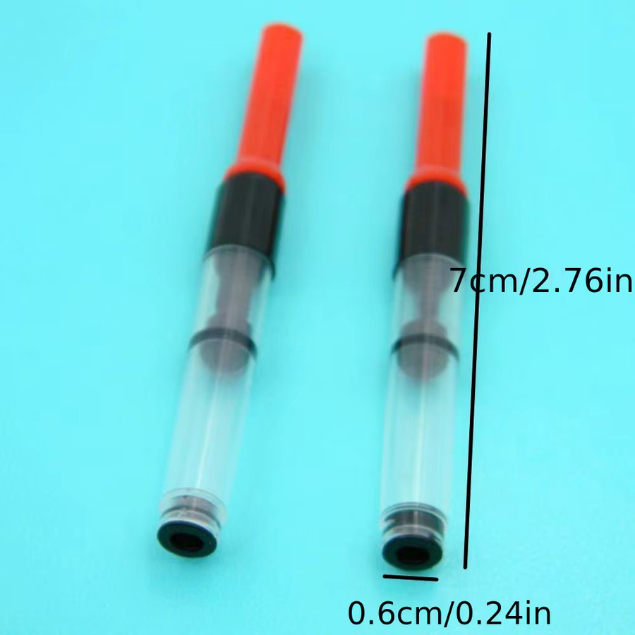5 Stück rote Füllfederhalter-Tintenkonverter-Kartuschen mit 3,4 mm Durchmesser aus Kunststoff - Bild 2