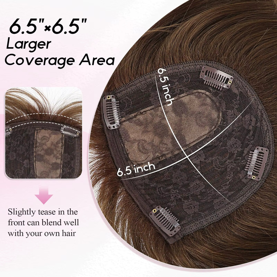 HAIRCUBE Echthaar-Topper, Braun, 25,4 cm, Damen - Bild 3
