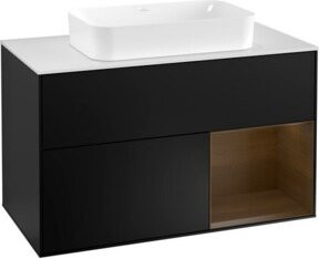 Villeroy & Boch Waschtischunterschrank Finion mit Abdeckplatte, Weiß, Wandmontage, B: 100 cm, T: 60,3 cm - Bild 1