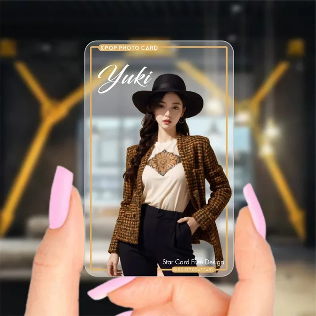 Personalisierte Kpop-Fotokarten aus transparentem PVC von Gryan mit Sternenkarten-Design - Bild 1