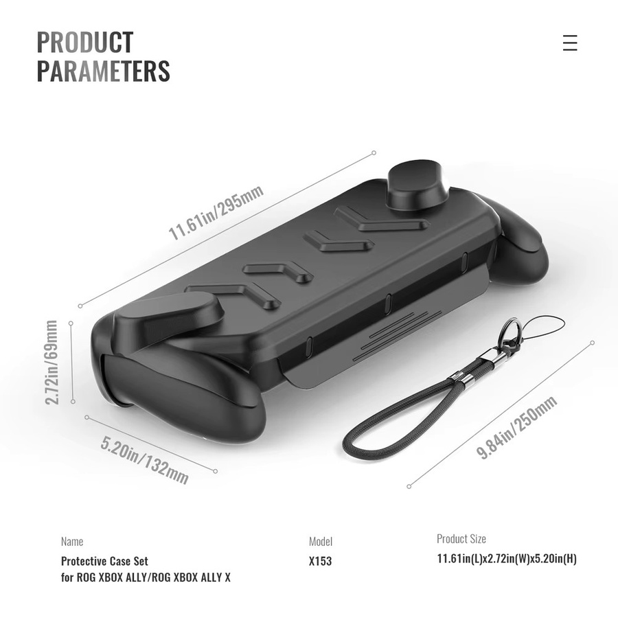 Schutzhülle für Asus ROG Ally 7 Zoll mit abnehmbarer Frontschale und Anti-Drop-Bildschirmschutz in Schwarz - Bild 3