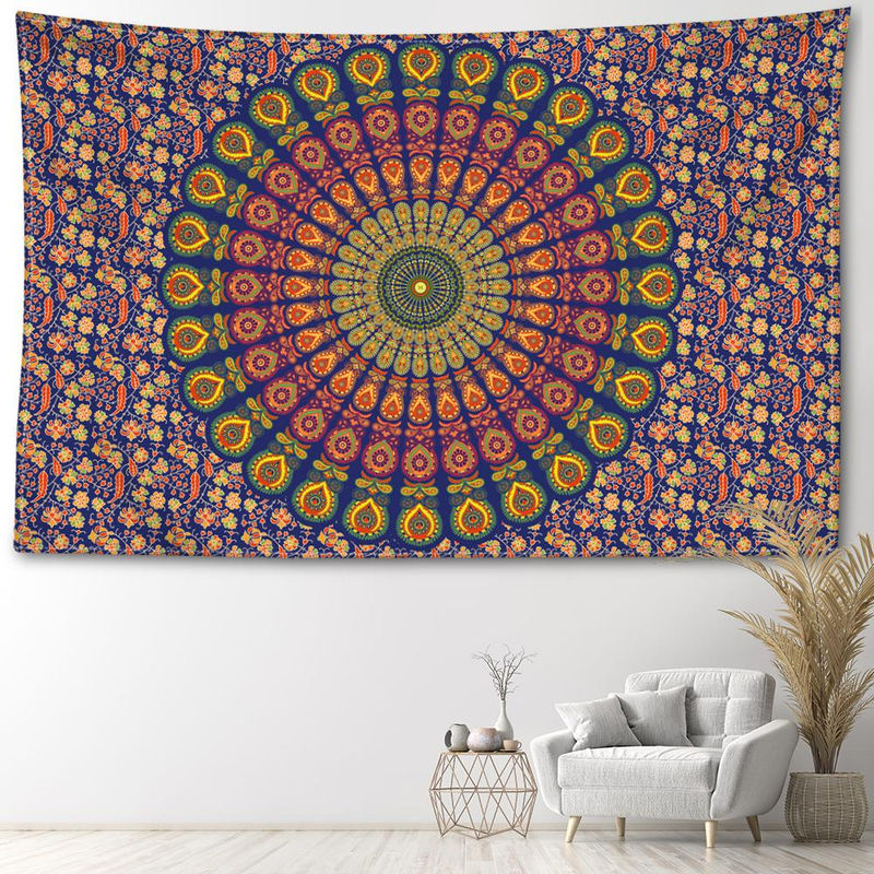 Super Six Wandtapiserie Mandala Abstrakt Bohemian Design Mehrfarbig B: 95 cm, H: 73 cm - Bild 4