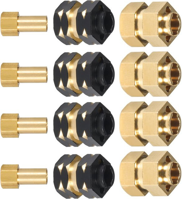 MALOM RC CNC Brass 7mm Hex Hub Extender mit Muttern für 1/24 RC Crawler Bronco - Bild 1