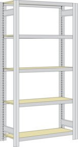 Regalwerk BERT Großfachregal Grundfeld H x B x T: 200 x 128,5 x 60 cm - Bild 1