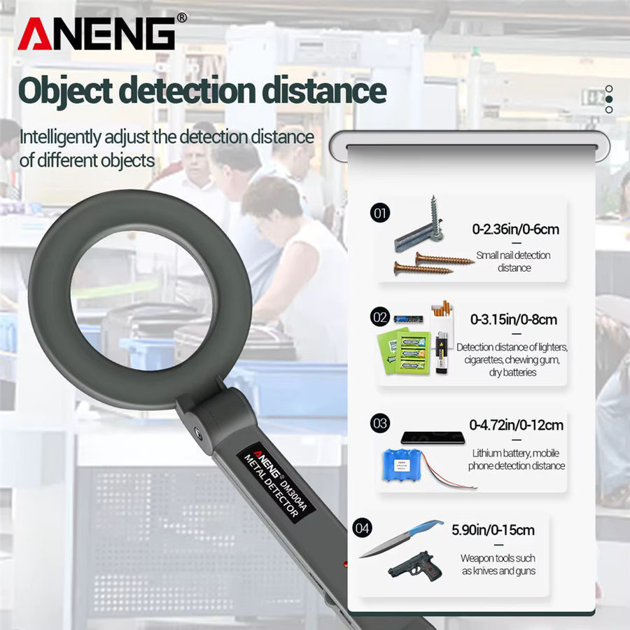 ANENG DM3004A Handgehaltener Metalldetektor mit hoher Empfindlichkeit und intelligenter Objektanpassung - Bild 3