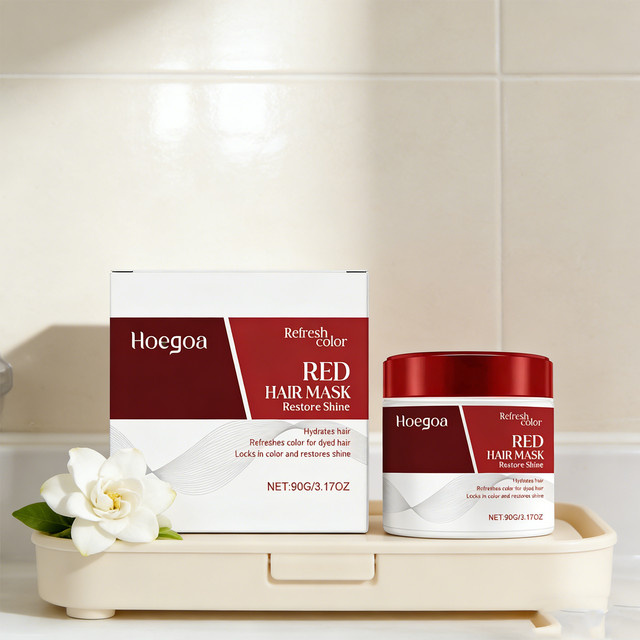 HOEGOA Haarmaske Rote Haarmaske, 90g, Coloriertes Haar, Unisex - Bild 1