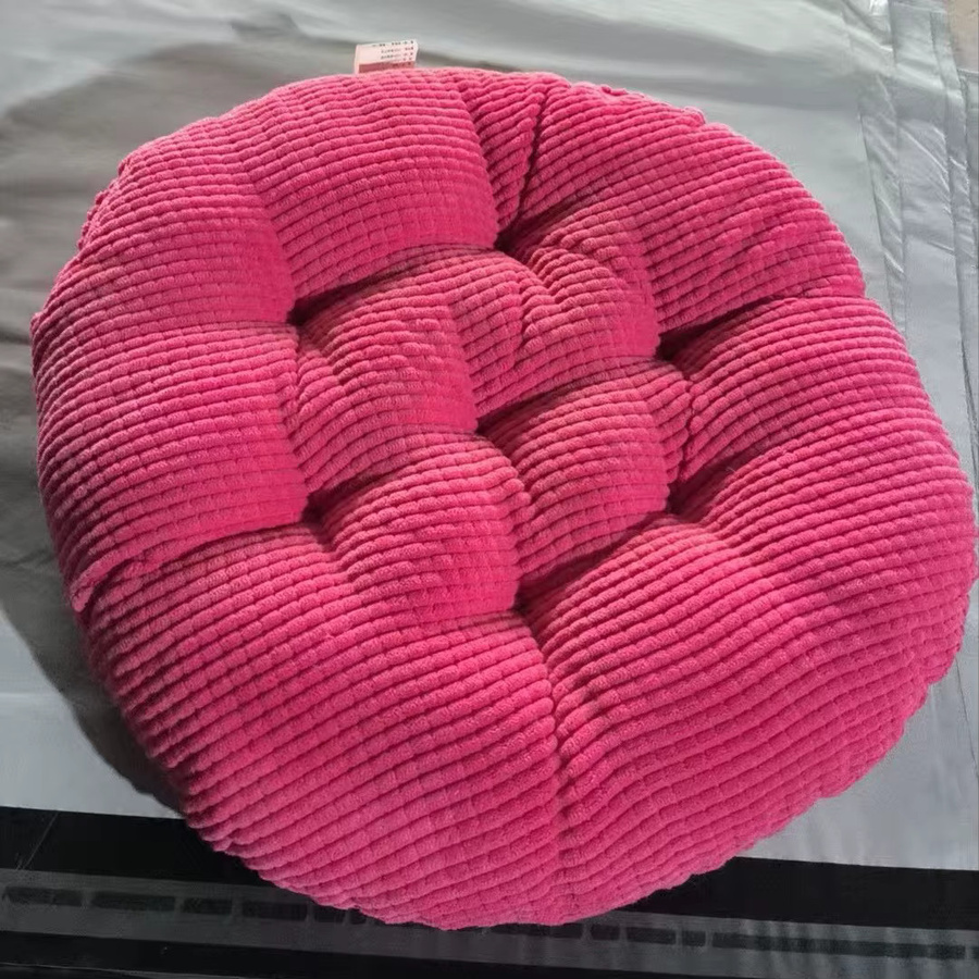 Rundes Cord-Sitzkissen von DHDH in Pink für Hocker, Tatami und Erkerfenster - Bild 3