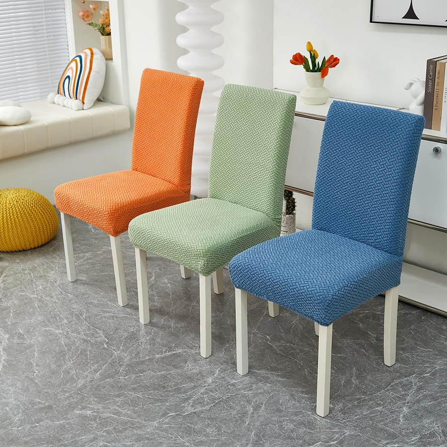 Jacquard Esszimmerstuhlhusse aus Polyester und Baumwolle, elastische Stretch Stuhlbezüge für Esszimmer, Büro oder Bankett - Bild 2