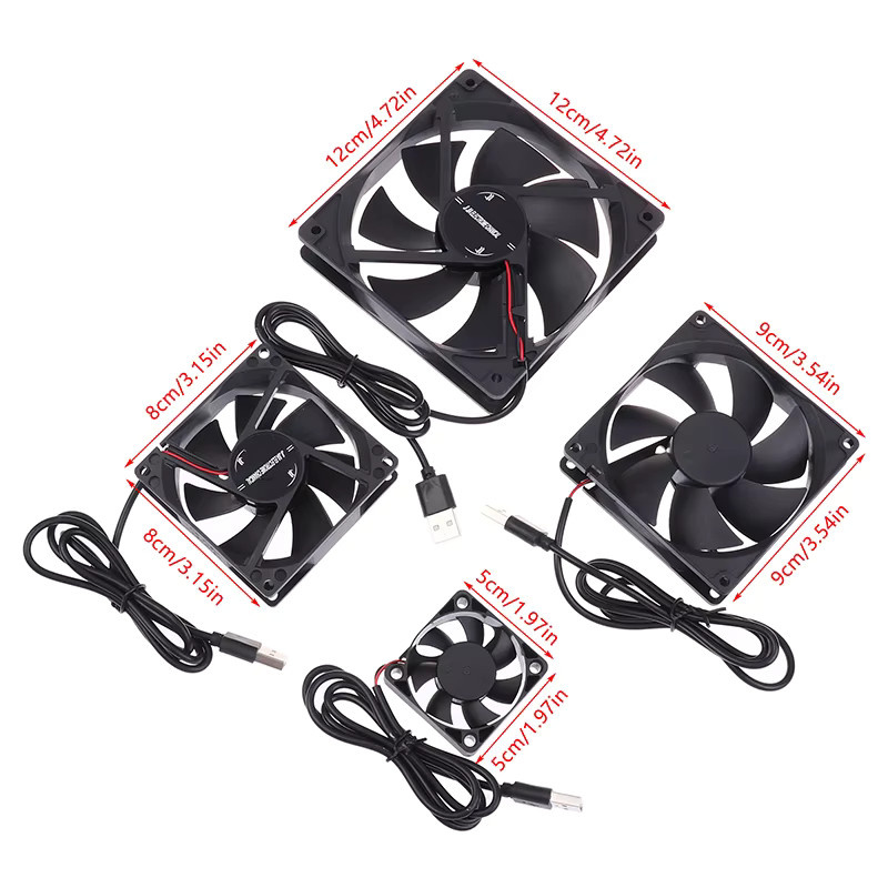 SAFENH Bürstenloser USB-Lüfter in Schwarz für PC-Gehäuse, Router, TV-Box und Desktop DIY Kühler-Zubehör - Bild 4