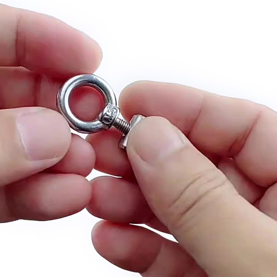 Colorbell Markisenschienen-Stopper aus Edelstahl in Silber mit 4 Ringen und 8 Karabinerhaken, 4 mm - Bild 3