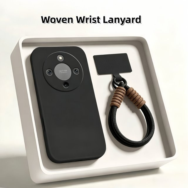 Stoßfeste Silikon Schutzhülle mit gewebter Handgelenkschlaufe für Honor X9D X9C X9B X9A Magic 8 7 6 5 Lite in Schwarz oder Lila - Bild 1