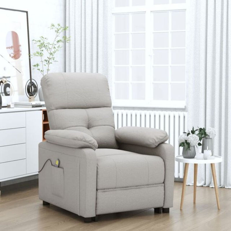 Vidaxl Massagesessel als moderner Fernsehsessel aus taupe meliertem Polyester-Stoff - Bild 1