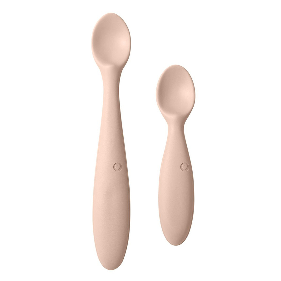 Bibs 2-tlg. Löffel-Set aus Silikon in Blush Pink, BPA-frei und ergonomisch geformt - Bild 1