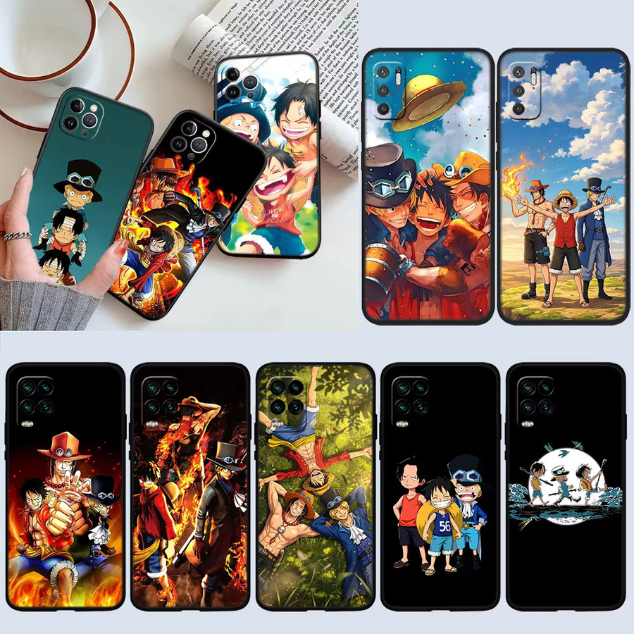 DI29 One Piece Ace Luffy Sabo Handyhülle für iPhone 16 15 14 13 12 Pro Max Plus Mini in Multicolour - Bild 2