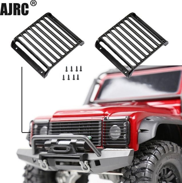 AJRC TRX4 Defender Metall-Frontlampenschutz Scheinwerferabdeckung Schutzgitter 2-teiliges Set - Bild 1