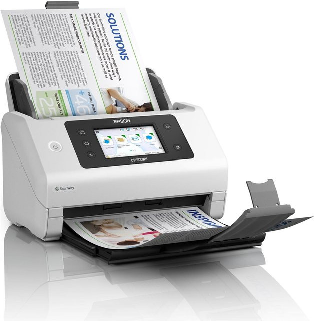 Epson WorkForce DS-900WN Dokumentenscanner in Weiß mit Duplex-Funktion, A4/Legal, 600 dpi, automatischem Dokumenteneinzug für 100 Blätter, USB 3,2 Gen 1x1, Gigabit LAN und Wi-Fi - Bild 1